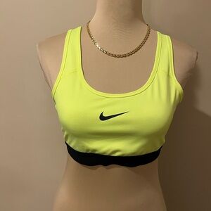 Nike Women's Bright Yellow and Black Sports Bra